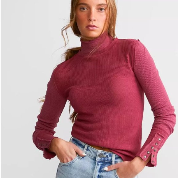 We the Free "Freya" Mock Turtlenecks - MAGENTA - Picture 15 of 16